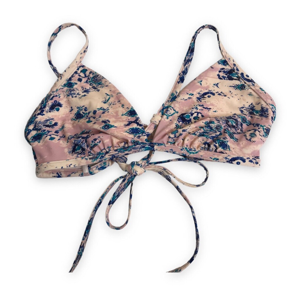 Adore Me Pink Print Criss Cross Lace Up Back Bathing Suit Top Womens Size XL